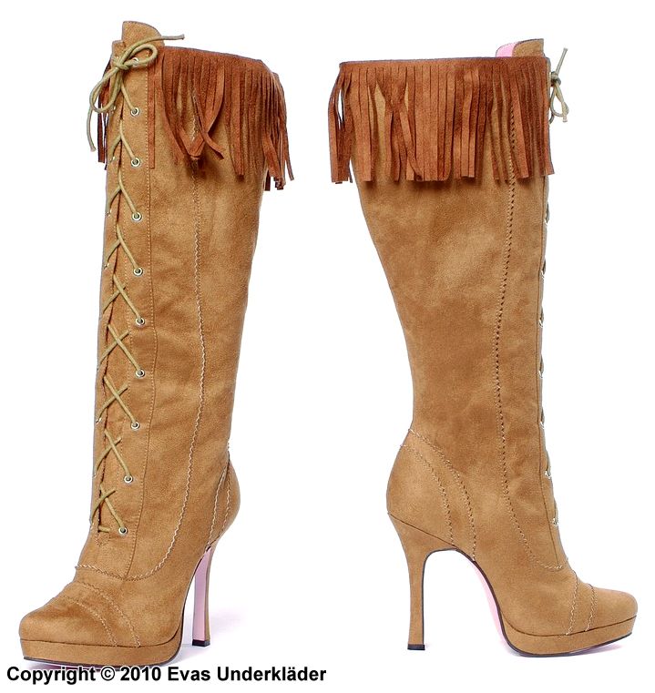 Knee-high lace-up boot